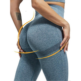 Women's High Waist Soft Smile Yoga Pants - Blue - Fitness Leggings - XXL - Polyester Spandex - image 27