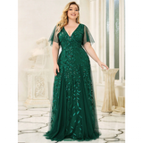 Funki Buys | Robes | Robe longue en dentelle à sequins pour femme