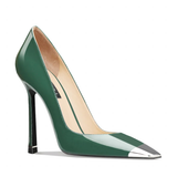 Funki Buys | Shoes | Women's Genuine Leather Metal Toe Heels