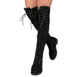 Funki Buys | Boots | Women's Lace Up Over Knee Suede Boots