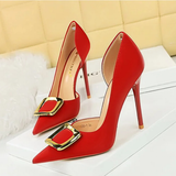 Funki Buys | Shoes | Women's Square Buckle Cut Out Pumps