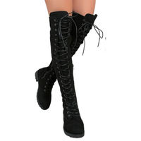 Funki Buys | Boots | Women's Lace Up Over Knee Suede Boots
