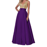 Funki Buys | Dresses | Women's Satin Sequin Evening Dress