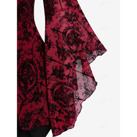 Funki Buys | Shirts | Women's Gothic Punk Floral Lace Up Top | Mesh