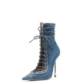 Funki Buys | Boots | Women's Stylish Lace Up Stiletto Boots