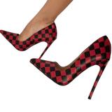 Funki Buys | Shoes | Women's Red Black Checkered Stilettos
