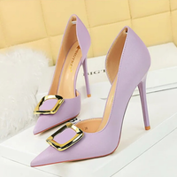 Funki Buys | Shoes | Women's Square Buckle Cut Out Pumps