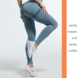 Women's High Waist Soft Smile Yoga Pants - Blue - Fitness Leggings - XXL - Polyester Spandex - image 24