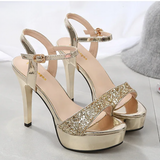 Funki Buys | Shoes | Women's Metallic Party Platform Sandals