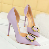 Funki Buys | Shoes | Women's Square Buckle Cut Out Pumps