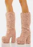 Funki Buys | Boots | Women's Knee-High Fuzzy Platform Boots
