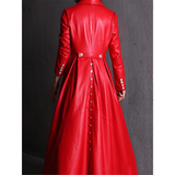 Funki Buys | Jackets | Women's Long Faux Leather Swing Coat