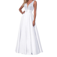 Funki Buys | Dresses | Women's Satin Sequin Evening Dress
