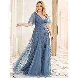 Funki Buys | Robes | Robe longue en dentelle à sequins pour femme