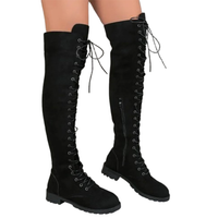 Funki Buys | Boots | Women's Lace Up Over Knee Suede Boots