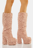 Funki Buys | Boots | Women's Knee-High Fuzzy Platform Boots