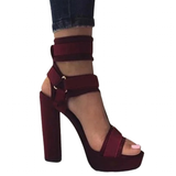 Funki Buys | Shoes | Women's Chunky Heel Strappy Sandals