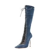 Funki Buys | Boots | Women's Stylish Lace Up Stiletto Boots