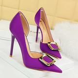 Funki Buys | Shoes | Women's Square Buckle Cut Out Pumps