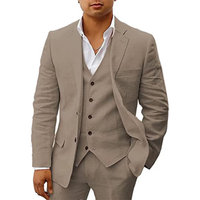 Funki Buys | Suits | Men's 3 Pcs Linen Summer Wedding Suits