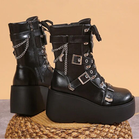 Funki Buys | Boots | Women's Gothic Punk Platform Wedges | Cosplay