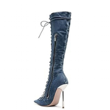 Funki Buys | Boots | Women's Stylish Lace Up Stiletto Boots