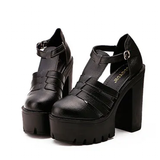 Funki Buys | Shoes | Women's Gothic Punk Platform Sandals | Block Heel