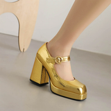 Funki Buys | Shoes | Women's Glossy Patent Leather Mary Jane Platforms