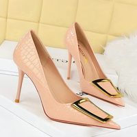 Funki Buys | Shoes | Women's Metal Buckle Pointed Toe Pumps