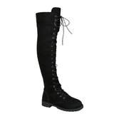 Funki Buys | Boots | Women's Lace Up Over Knee Suede Boots