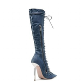 Funki Buys | Boots | Women's Stylish Lace Up Stiletto Boots