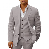 Funki Buys | Suits | Men's 3 Pcs Linen Summer Wedding Suits