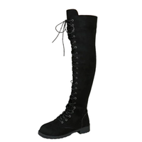 Funki Buys | Boots | Women's Lace Up Over Knee Suede Boots