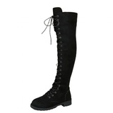 Funki Buys | Boots | Women's Lace Up Over Knee Suede Boots