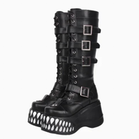 Funki Findz | Boots | Women's Gothic Punk Teeth Wedge Boots