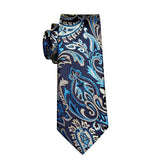 Funki Buys | Vests | Men's 4 Pcs Luxury Blue Silver Tie Vest Set