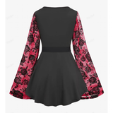 Funki Buys | Shirts | Women's Gothic Rose Flower Tunic Top