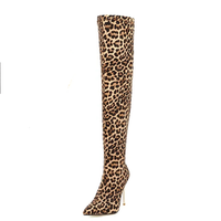 Funki Buys | Boots | Women's Cloth Leopard Print Stiletto Boots