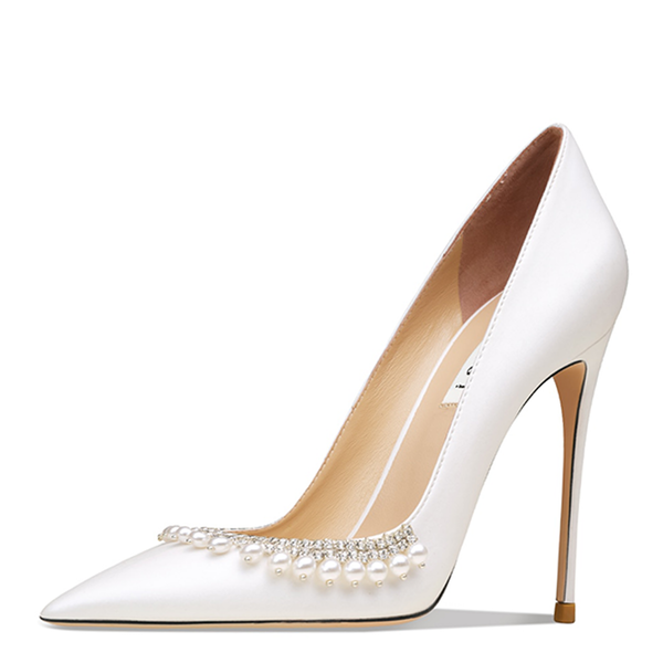 Funki Buys | Shoes | Women's Elegant Pearl Wedding Stiletto Shoes