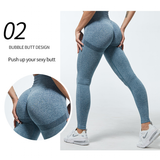 Women's High Waist Soft Smile Yoga Pants - Blue - Fitness Leggings - XXL - Polyester Spandex - image 30
