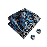 Funki Buys | Vests | Men's 4 Pcs Luxury Blue Silver Tie Vest Set