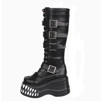 Funki Findz | Boots | Women's Gothic Punk Teeth Wedge Boots