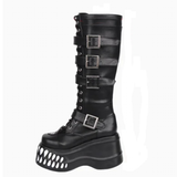 Funki Findz | Boots | Women's Gothic Punk Teeth Wedge Boots