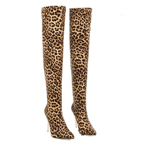 Funki Buys | Boots | Women's Cloth Leopard Print Stiletto Boots