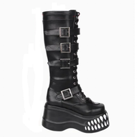 Funki Findz | Boots | Women's Gothic Punk Teeth Wedge Boots