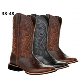 Funki Buys | Boots | Men's Mid-calf Western Boots | Embroidered Boot