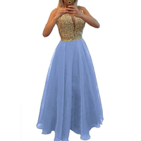 Funki Buys | Dresses | Women's Chiffon Beaded Lace Long Prom Dress