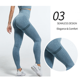 Women's High Waist Soft Smile Yoga Pants - Blue - Fitness Leggings - XXL - Polyester Spandex - image 31