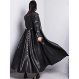 Funki Buys | Jackets | Women's Long Faux Leather Swing Coat
