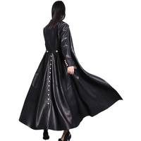 Funki Buys | Jackets | Women's Long Faux Leather Swing Coat